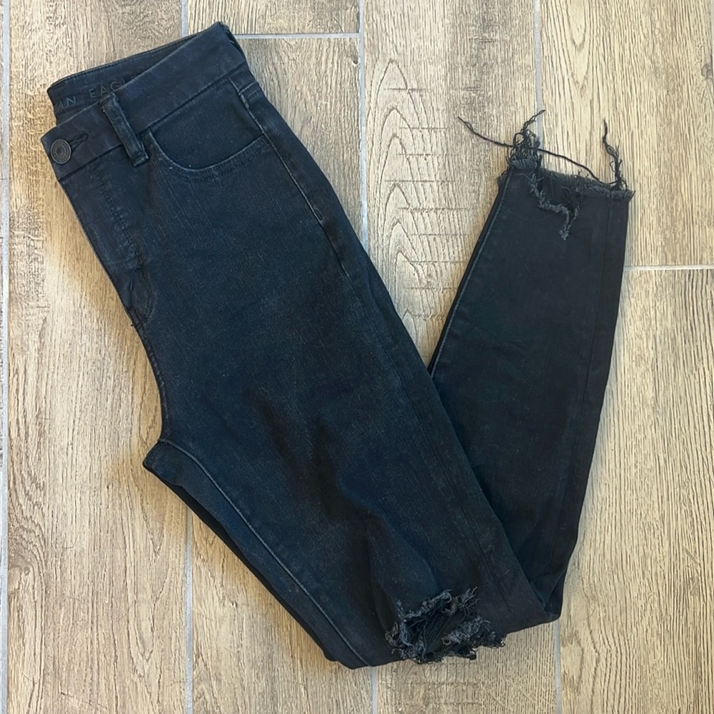 American Eagle Black Washed Denim Skinny Jean